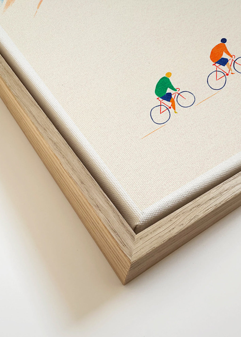 Cuadro deportivo con ciclistas en montaña – Canvas detail