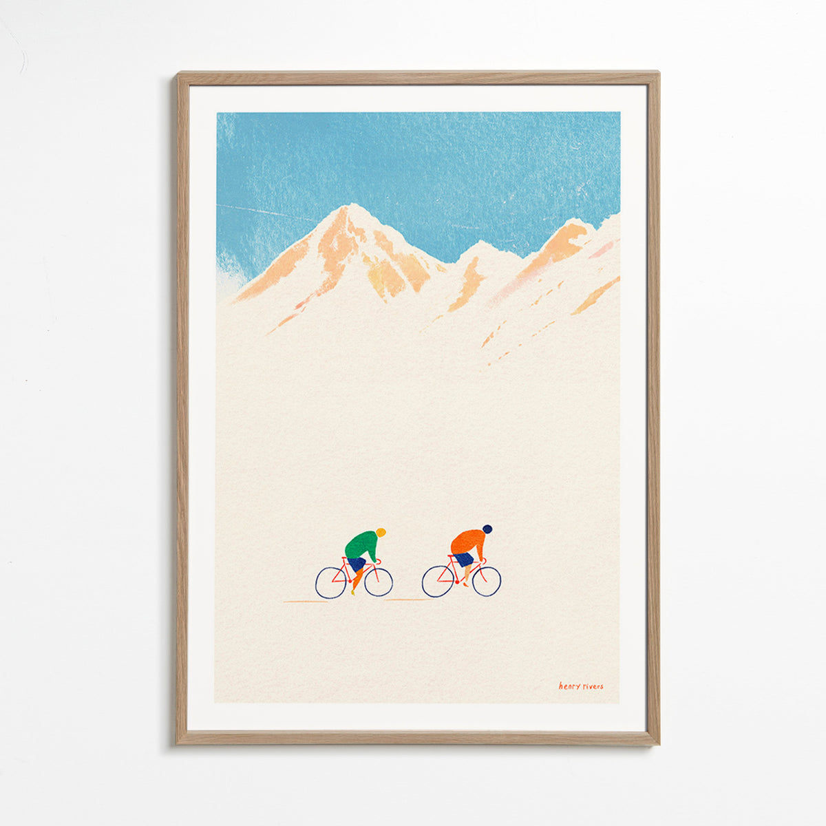Cuadro deportivo con ciclistas en montaña – Oak Frame