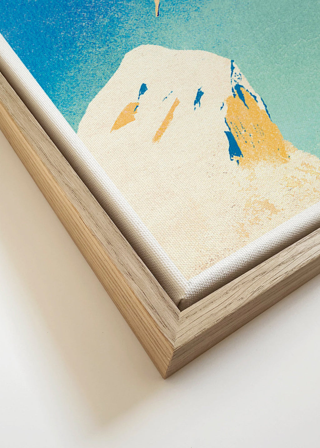 Ilustración: clavado desde acantilado sobre cielo azul – Canvas detail