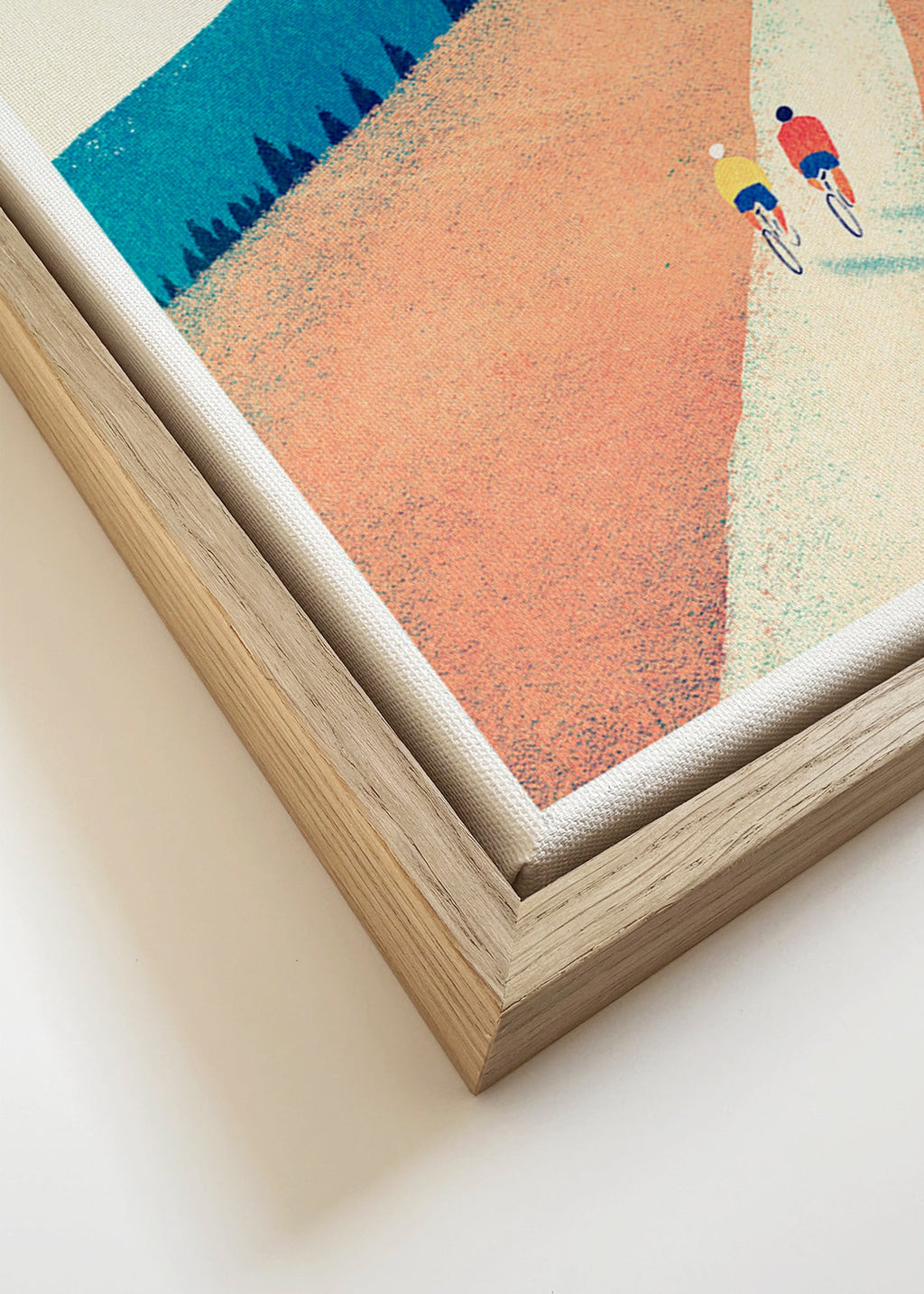 Cuadro deportivo con ciclistas en camino soleado – Canvas detail