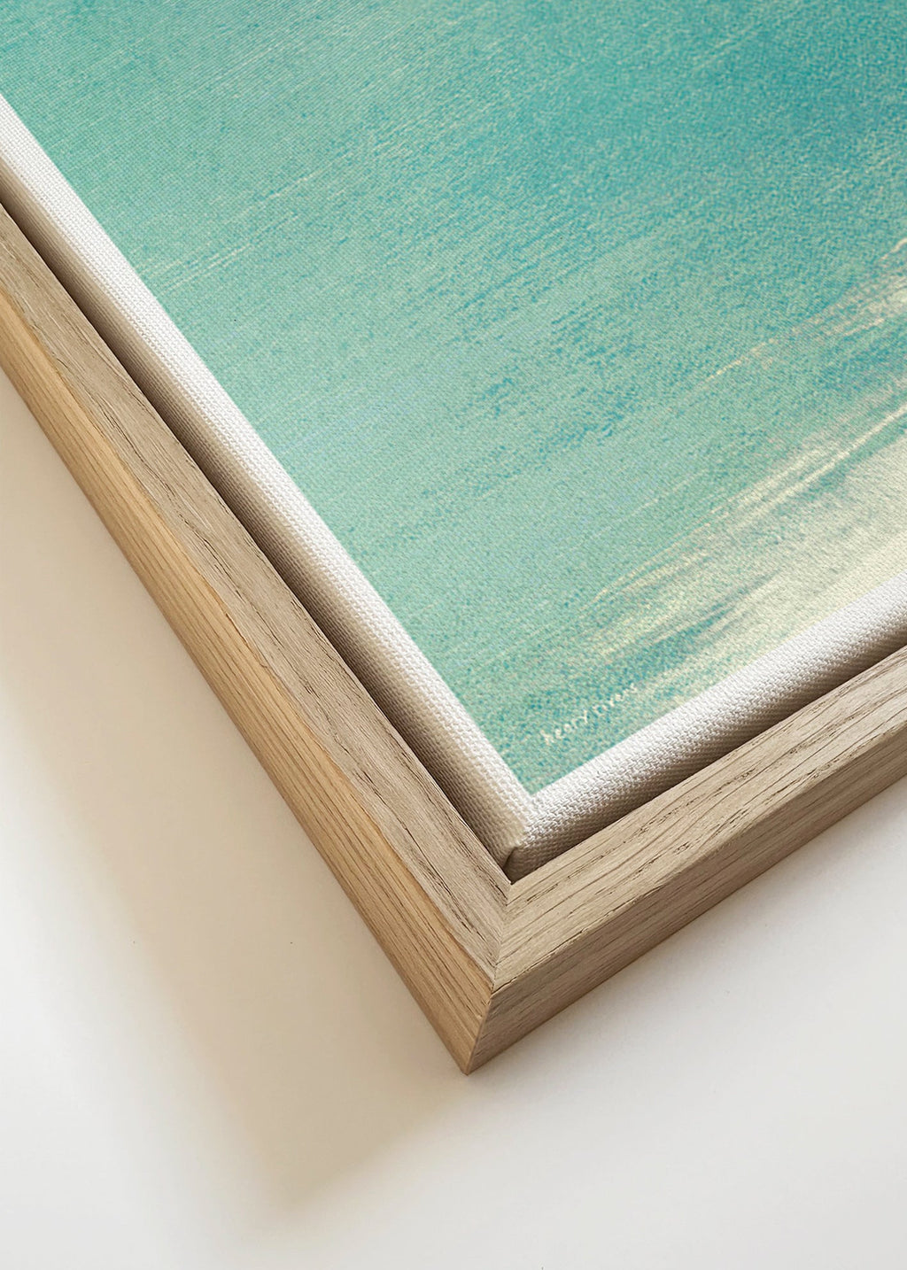 Cuadro de paisaje: bañista en horizonte sereno – Canvas detail
