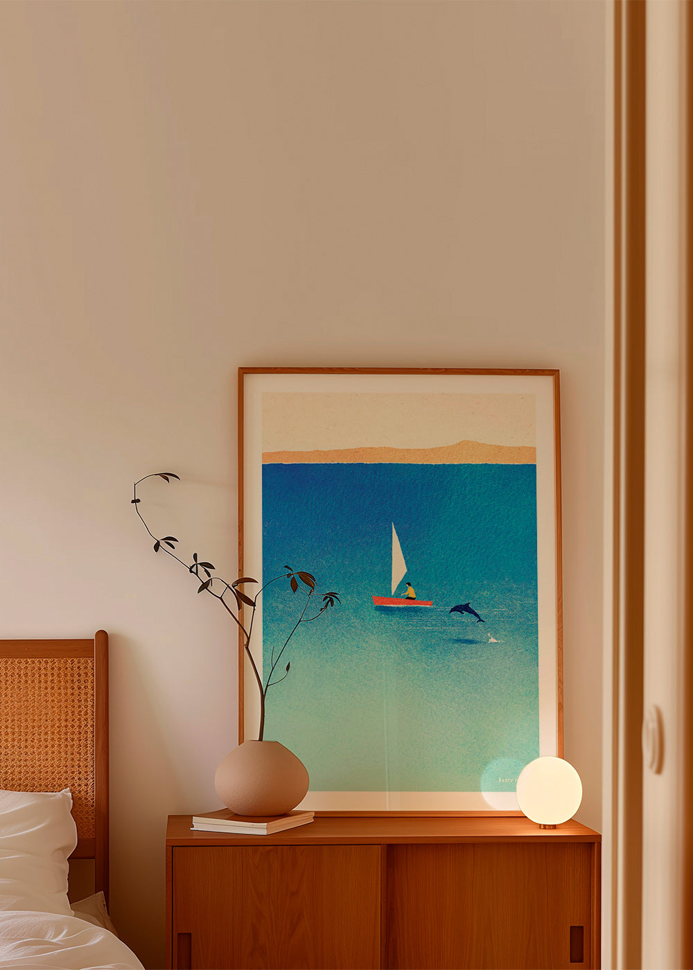 Cuadro con delfín y velero en mar azul – Product3
