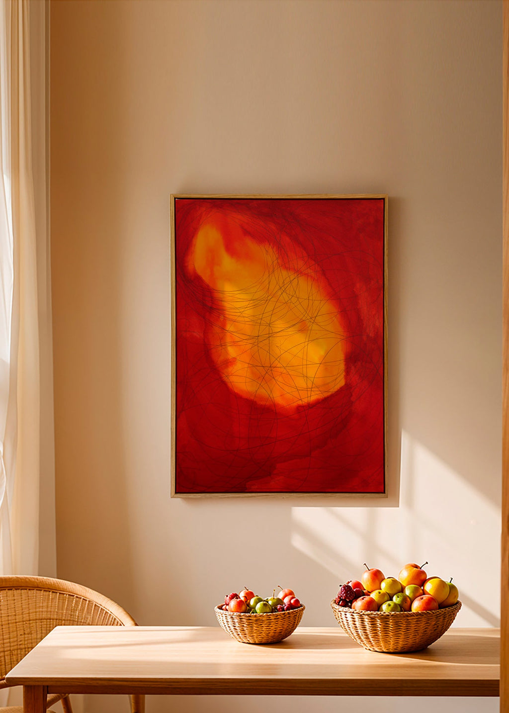 Cuadro abstracto en rojo y amarillo – Canvas2