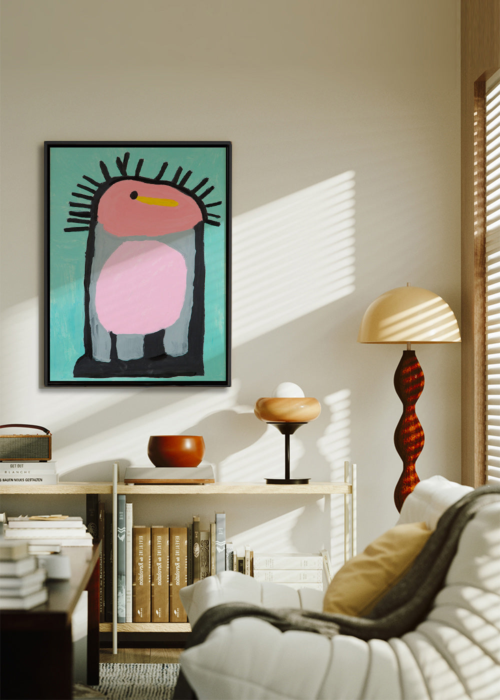 Lámina infantil pingüino rosa simpático – Canvas1