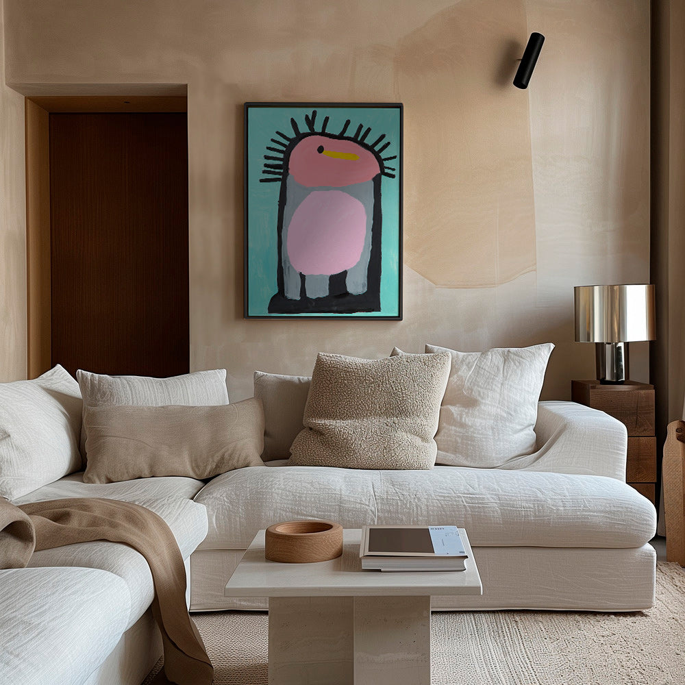 Lámina infantil pingüino rosa simpático – Canvas2