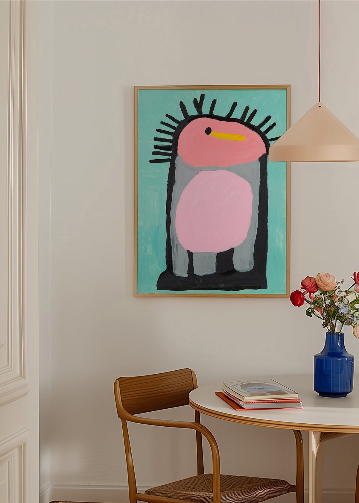 Lámina infantil pingüino rosa simpático – Product1