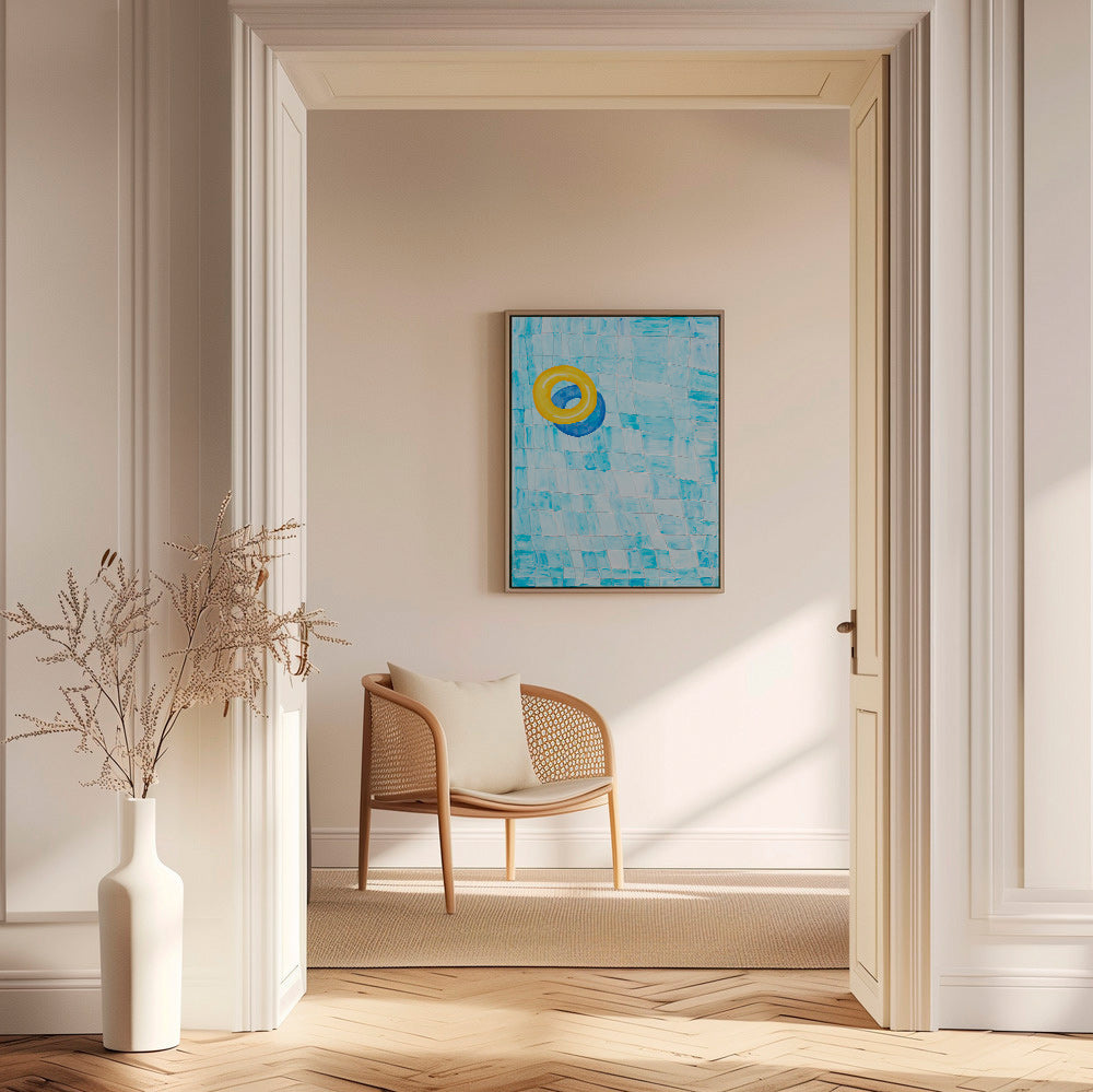 Cuadro minimalista con flotador amarillo – Canvas1