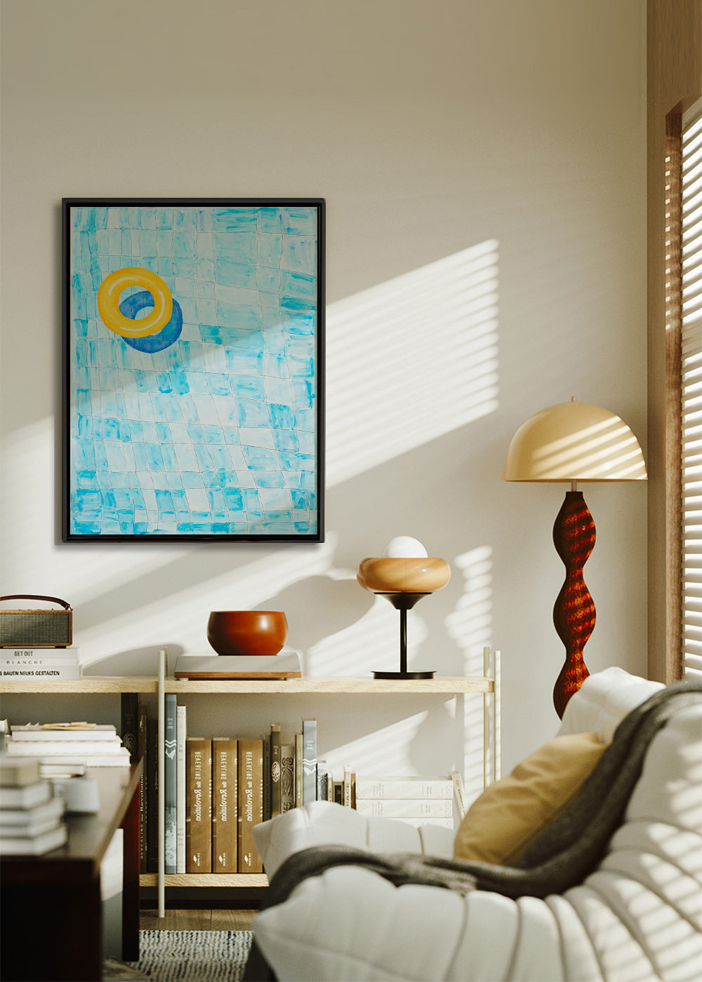 Cuadro minimalista con flotador amarillo – Canvas2