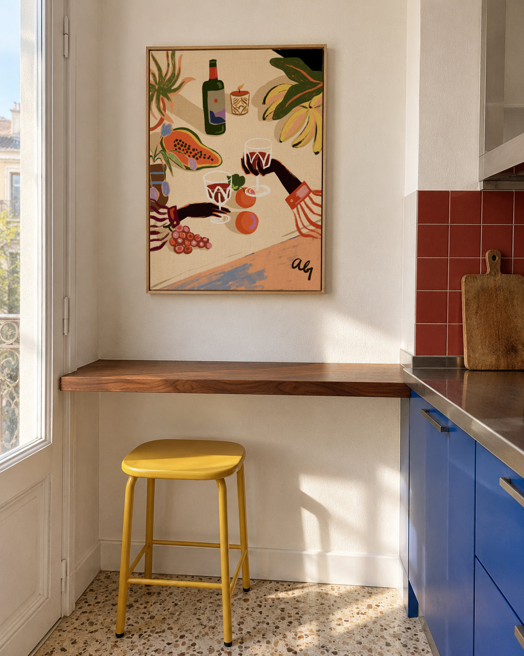 Cheers To You - Framed canvas in an interior