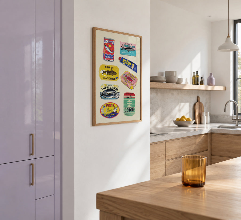 Canned Fish - Framed poster in an interior
