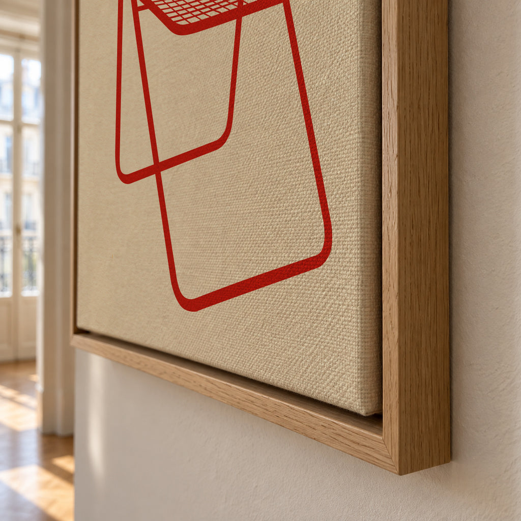 Ted Net Chair Red - Framed canvas detail