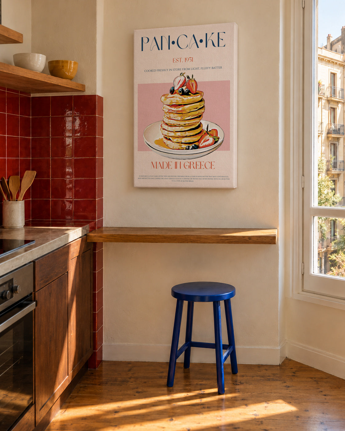 Pancake - Unframed canvas in an interior