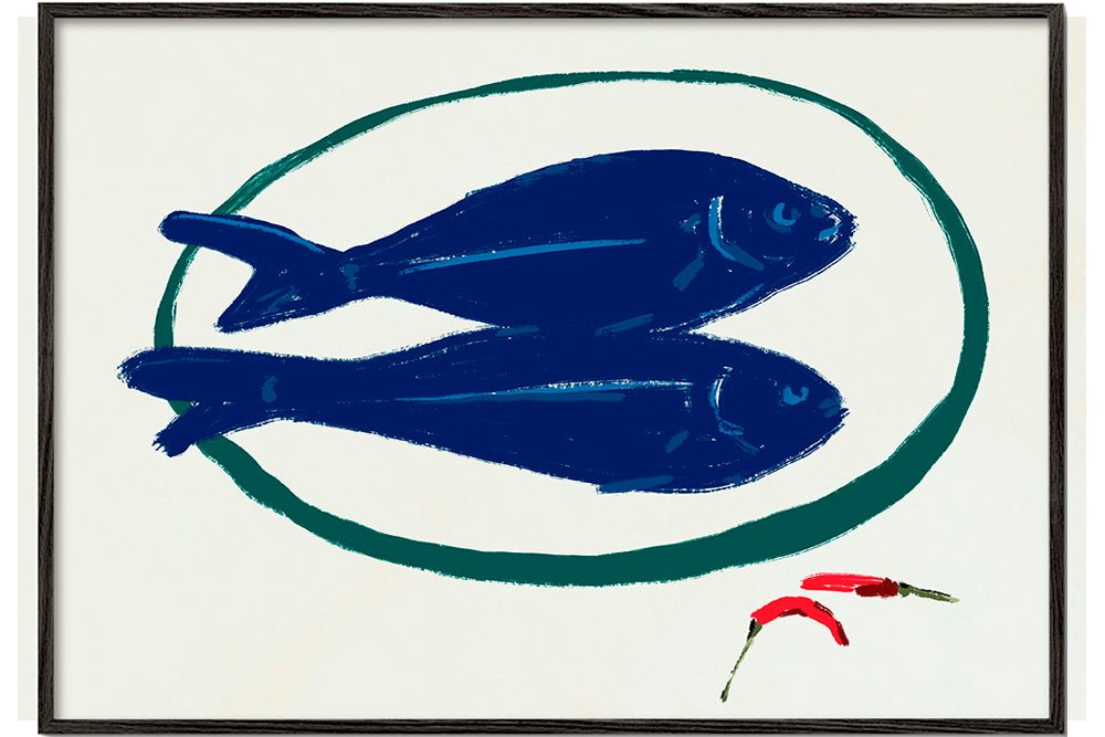 Blue fishes still life
