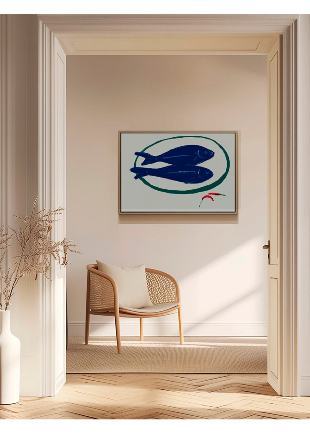 Blue fishes still life