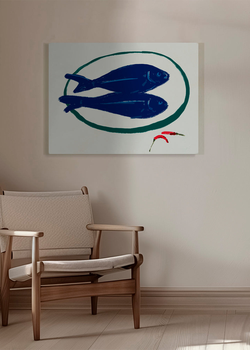 Blue fishes still life