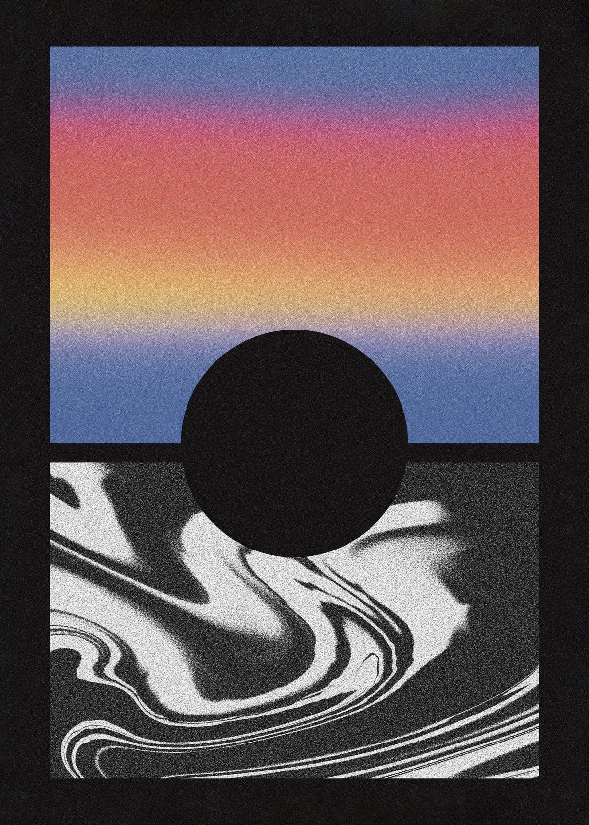 Black Worm Hole Gradient - Unframed art print