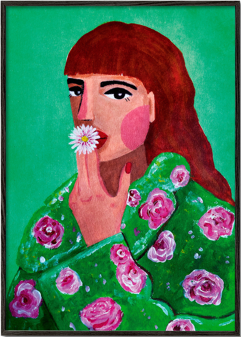 Woman Smoking a Flower