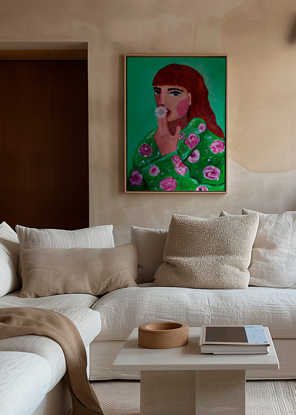 Woman Smoking a Flower