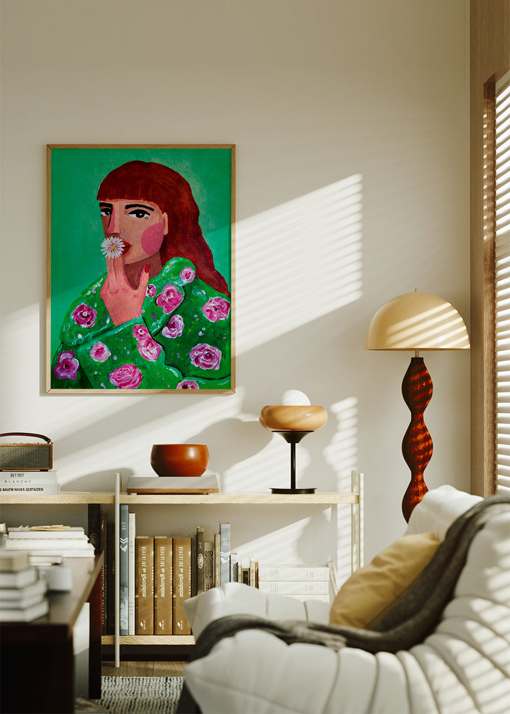 Woman Smoking a Flower