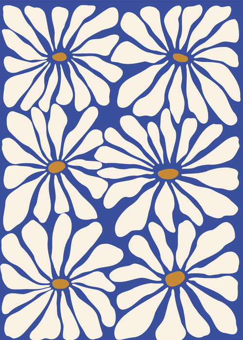 Sunny Floral Blue - Unframed art print