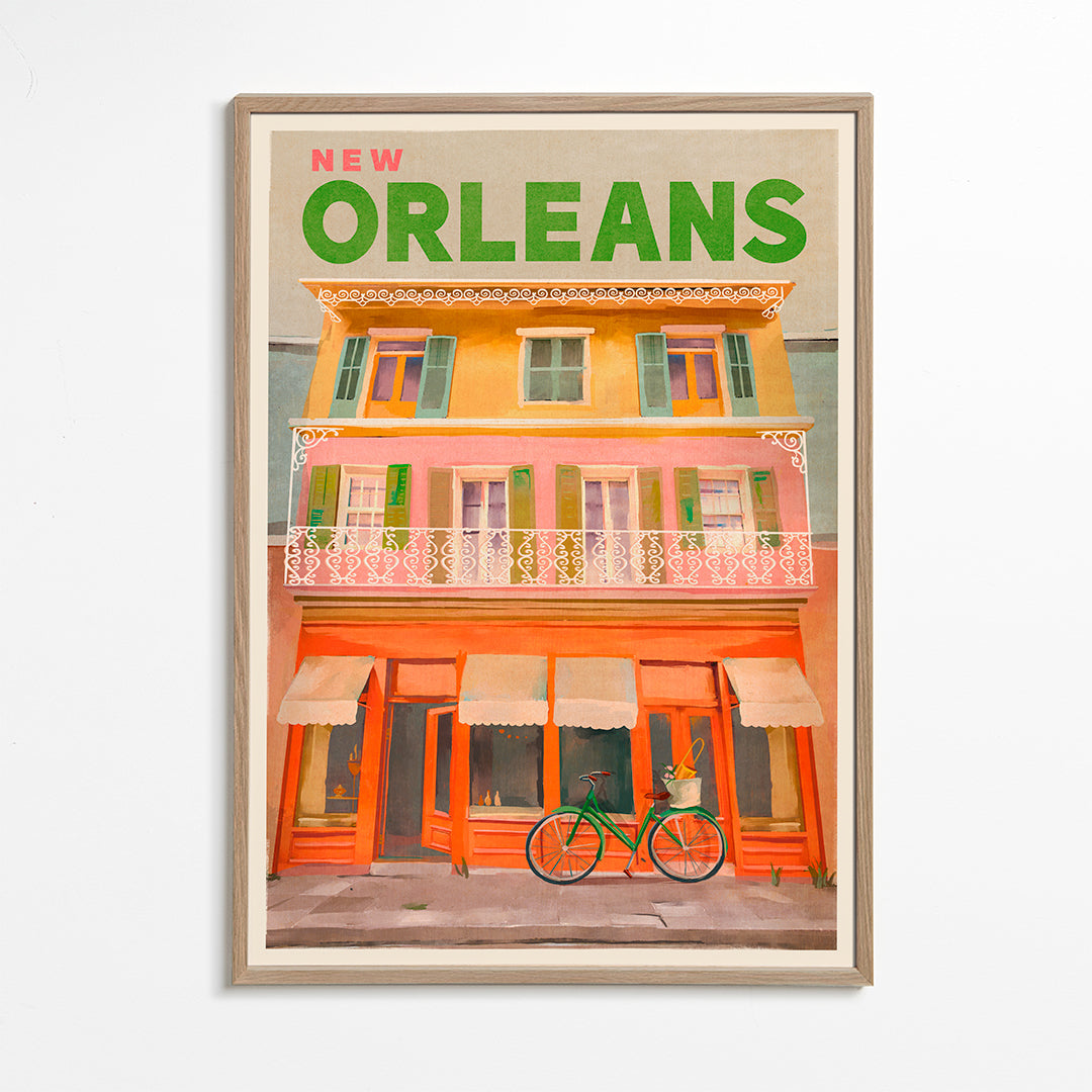 New Orleans Louisiana Vintage Travel Poster