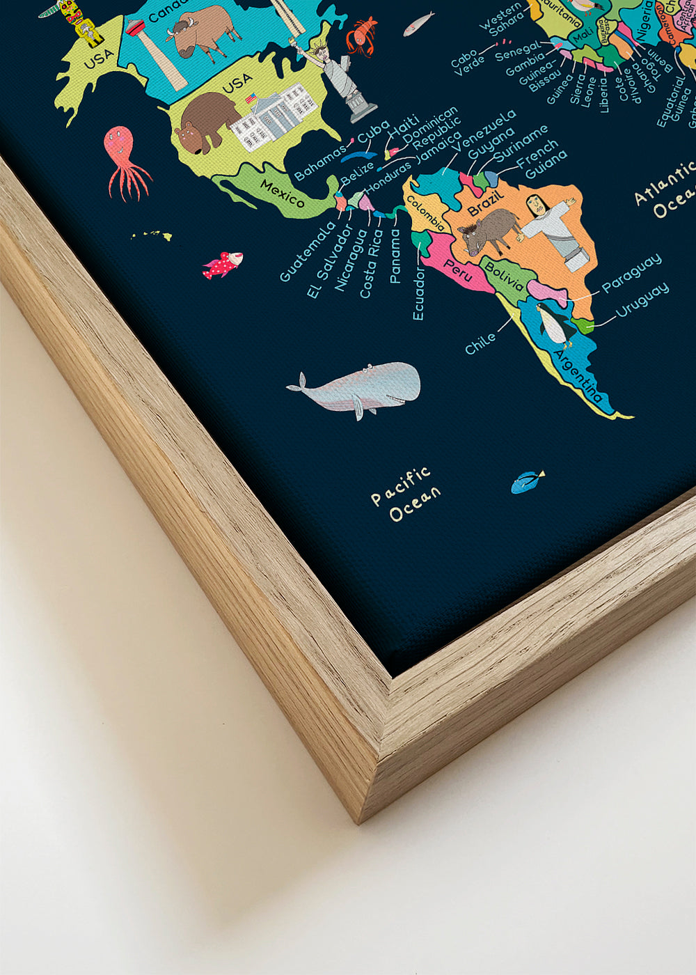 Educational Illustrated Map of the World for Kids - Carla Daly