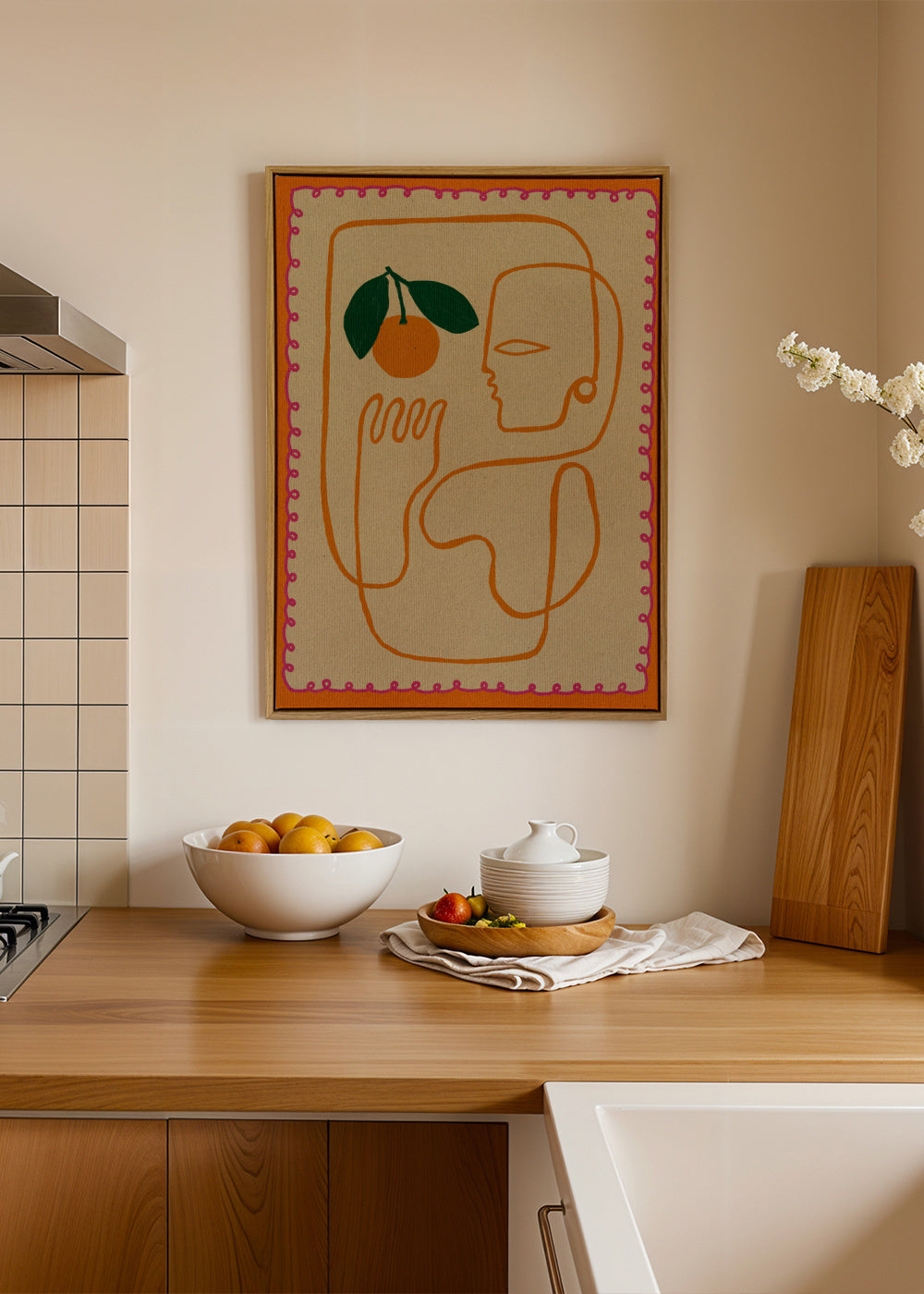 Fruit fiesta 1 - Framed canvas in an interior