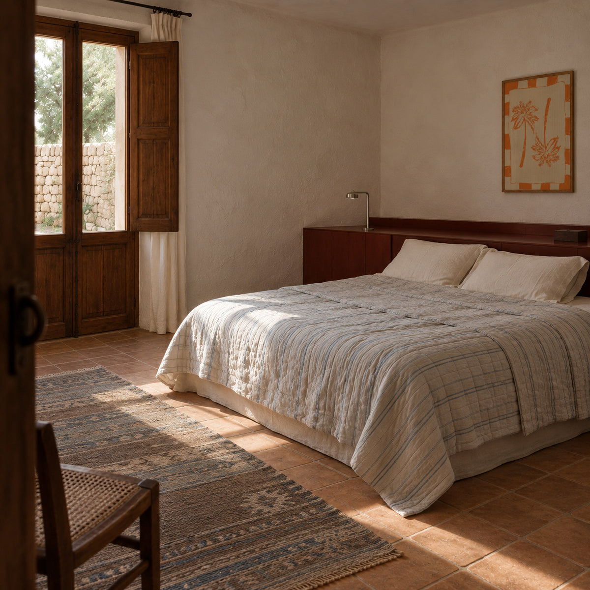 Palm paradise – Orange - Framed poster in an interior