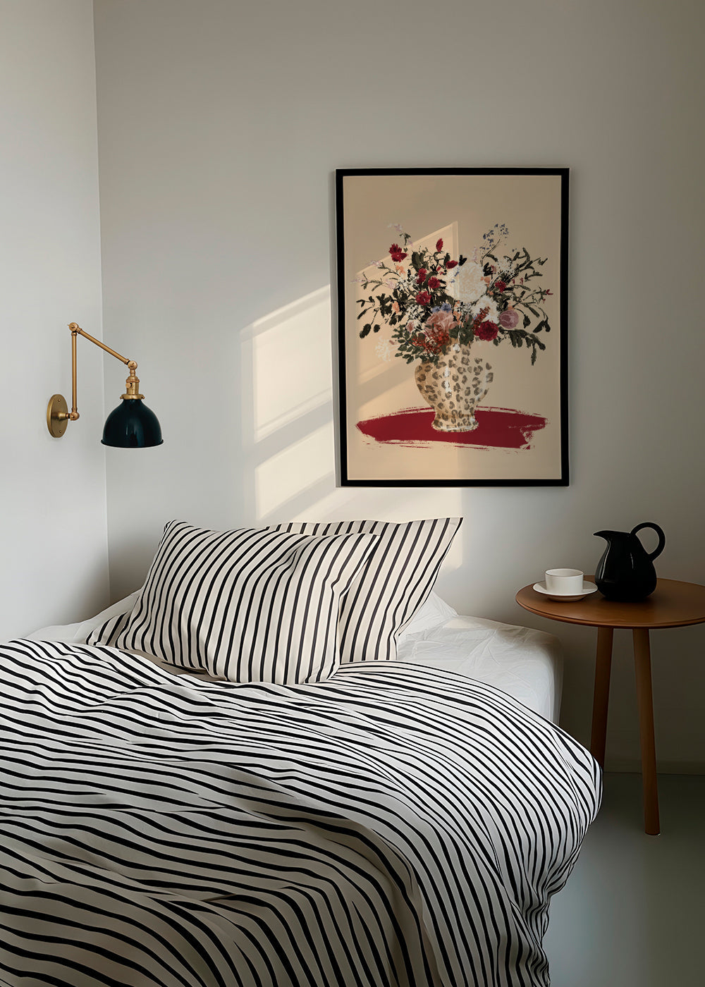 Flowers in a leopard vase