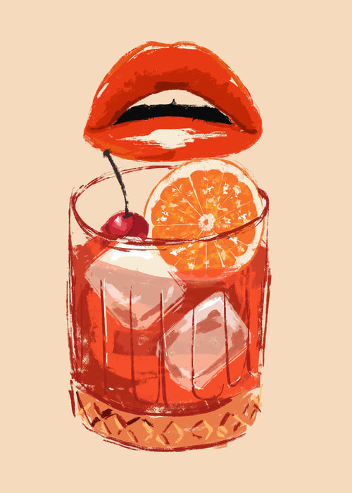 Old fashioned cocktail - Unframed art print