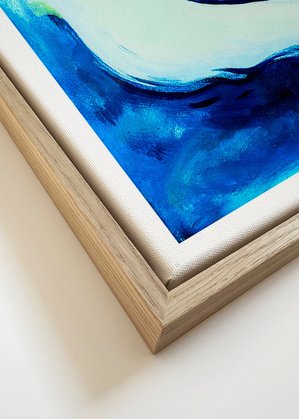 Cuadro cisne blanco sobre fondo azul – Canvas detail