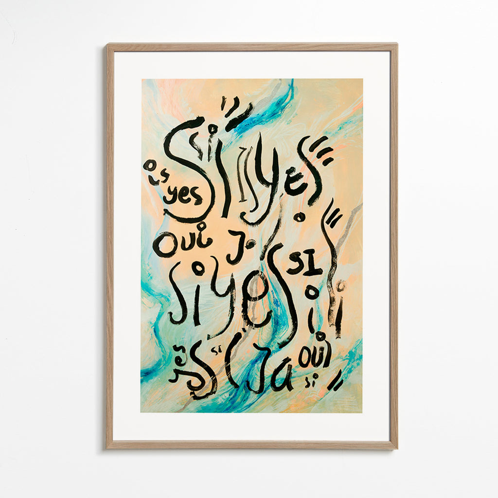 Ilustración tipográfica con gestos acuarelados – Oak Frame