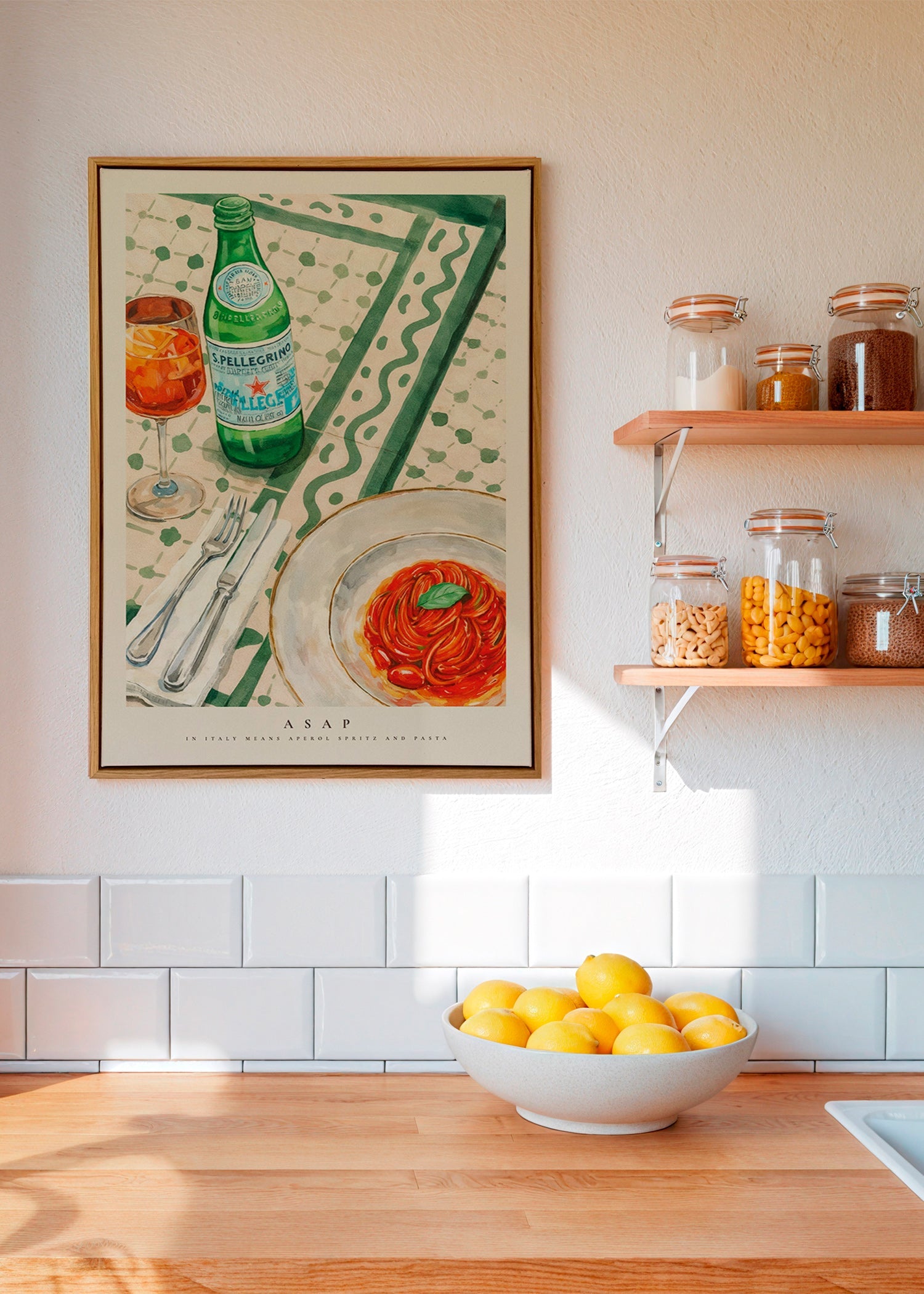 Cuadro de cocina Aperol Spritz y pasta – Canvas1