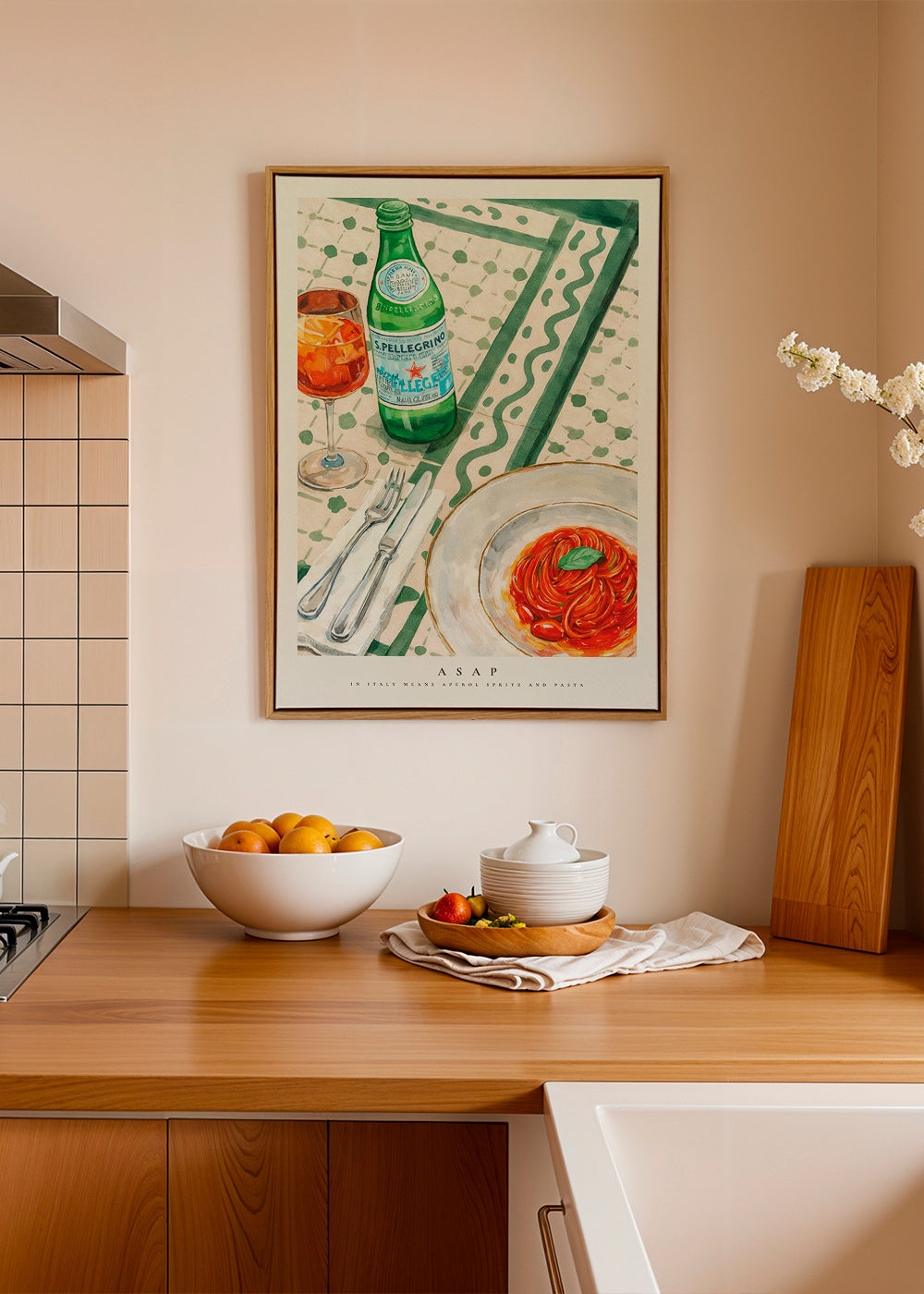 Cuadro de cocina Aperol Spritz y pasta – Canvas2