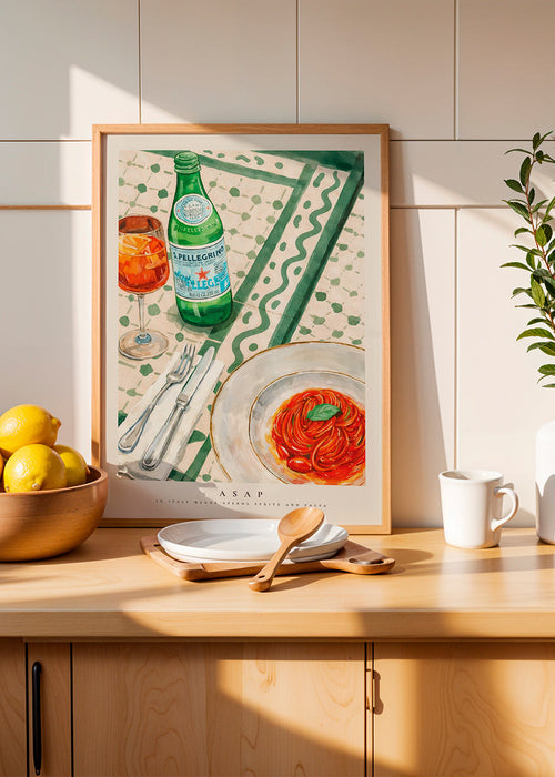 Cuadro de cocina Aperol Spritz y pasta – Product1