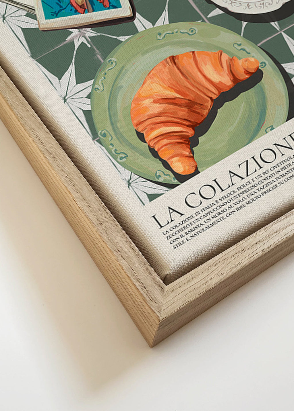 Cuadro de cocina con croissant y revista – Canvas detail