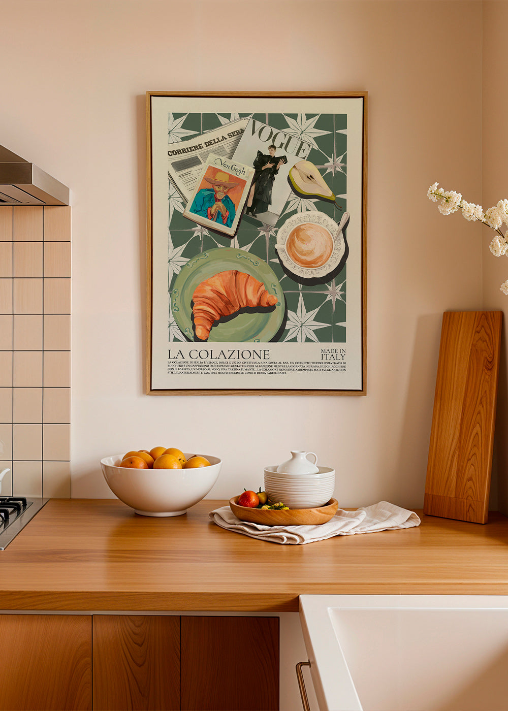Cuadro de cocina con croissant y revista – Canvas1