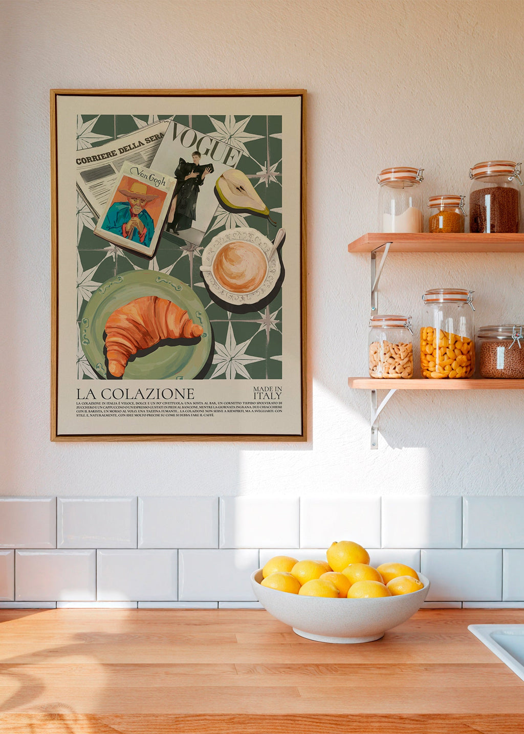Cuadro de cocina con croissant y revista – Canvas2