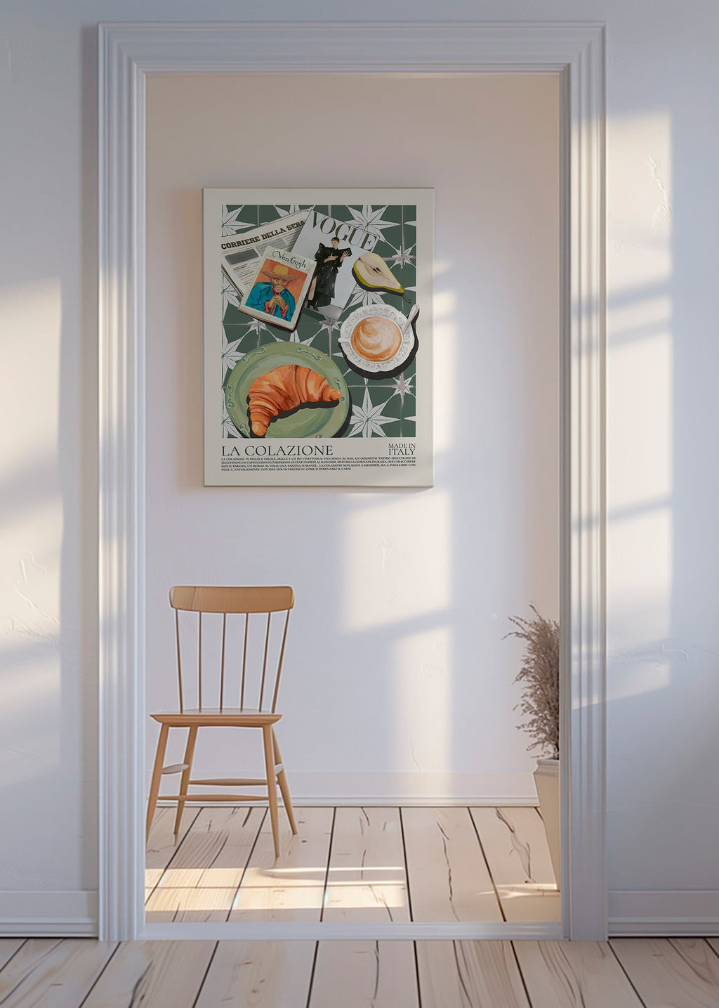 Cuadro de cocina con croissant y revista – Canvas