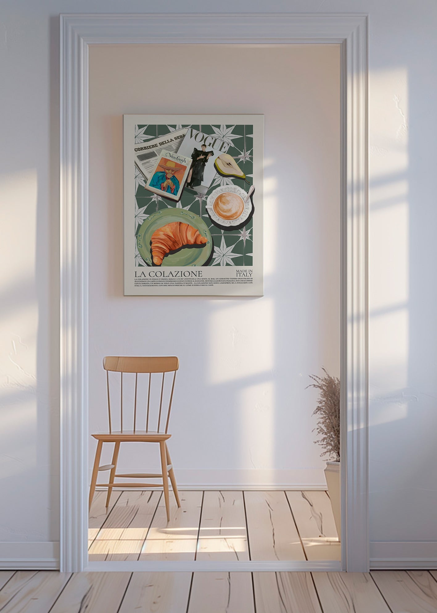 Cuadro de cocina con croissant y revista – Canvas