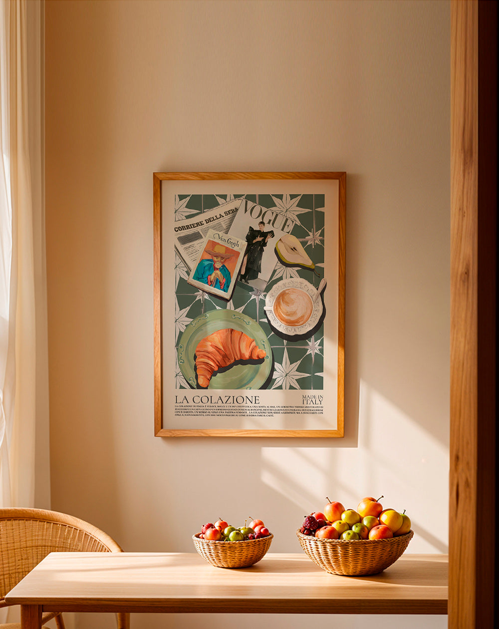Cuadro de cocina con croissant y revista – Product1