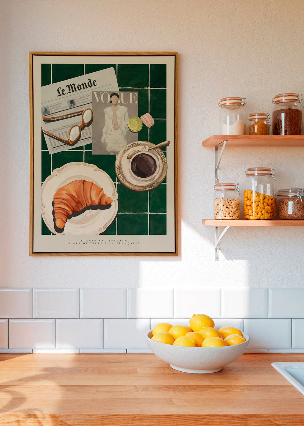 Cuadro de cocina con croissant y café – Canvas2