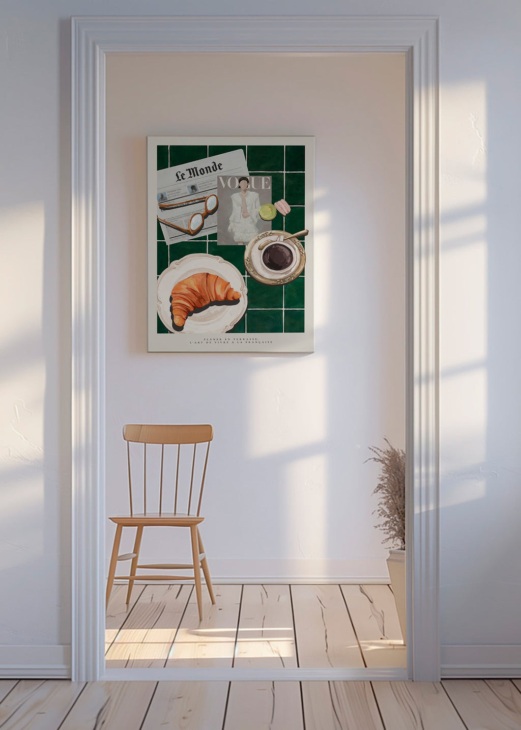 Cuadro de cocina con croissant y café – Canvas
