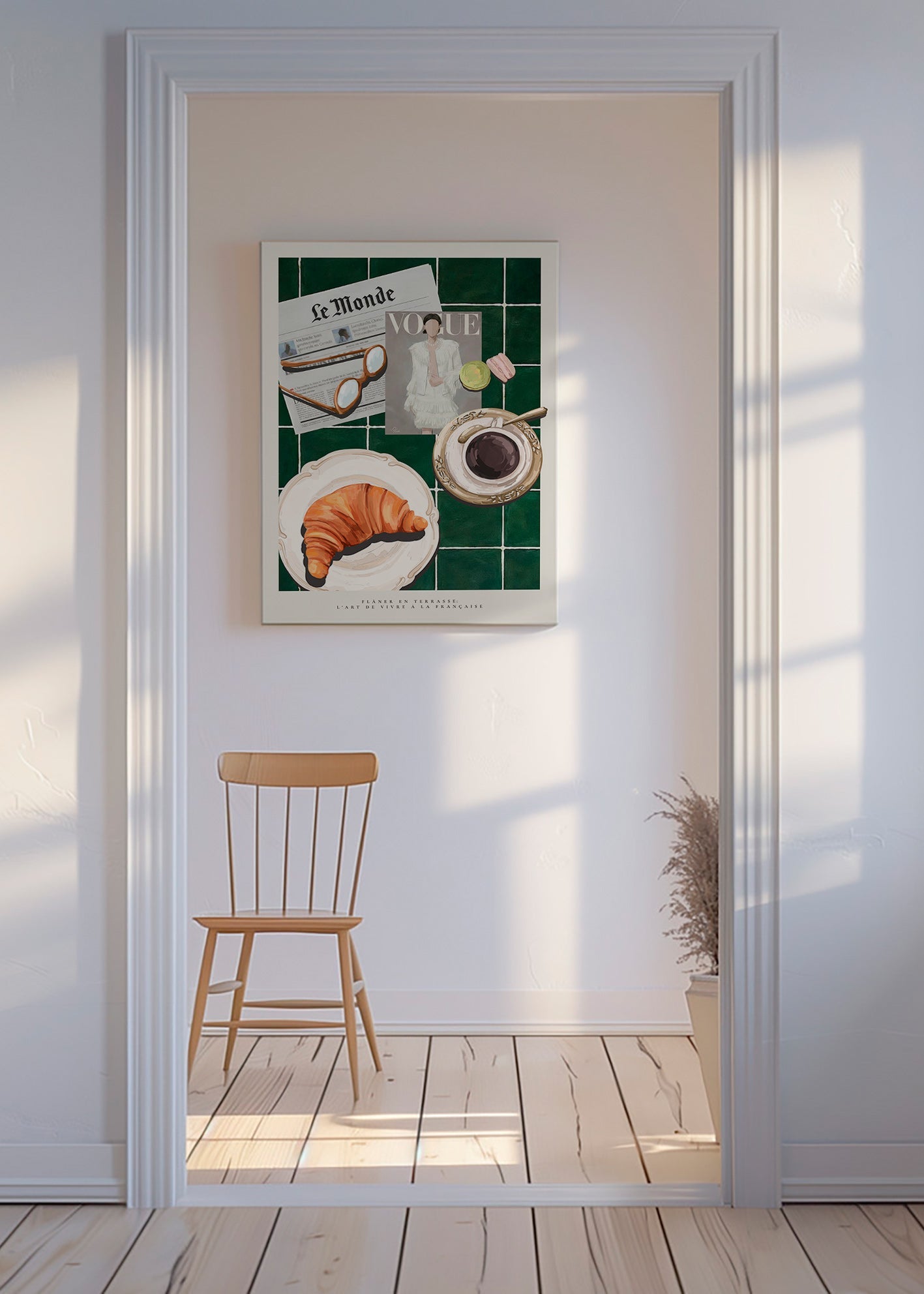 Cuadro de cocina con croissant y café – Canvas