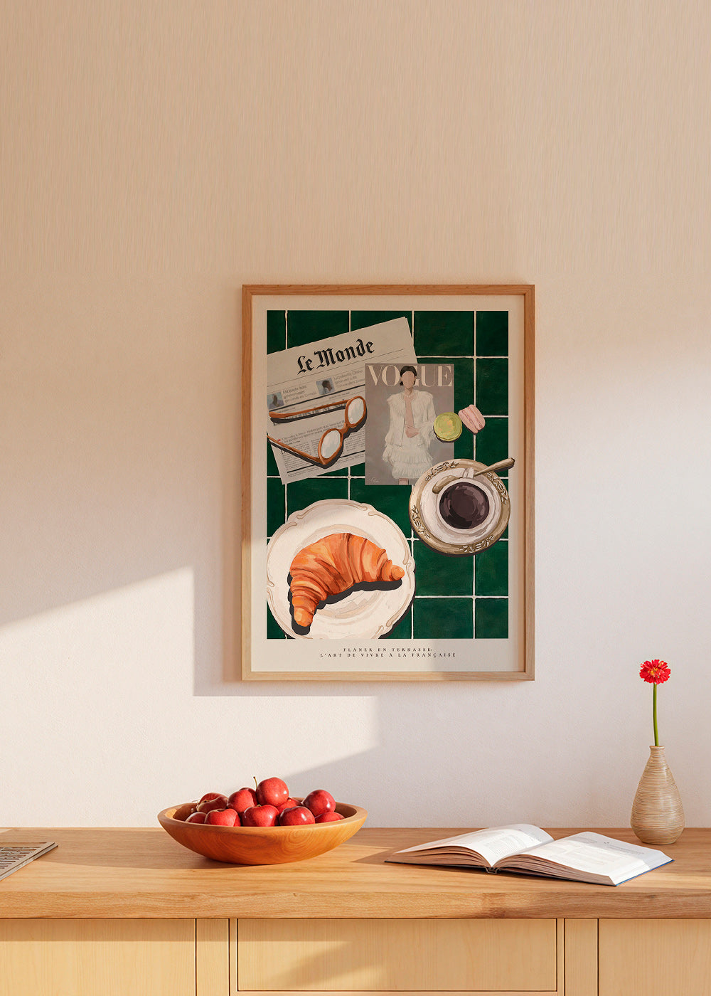 Cuadro de cocina con croissant y café – Product2