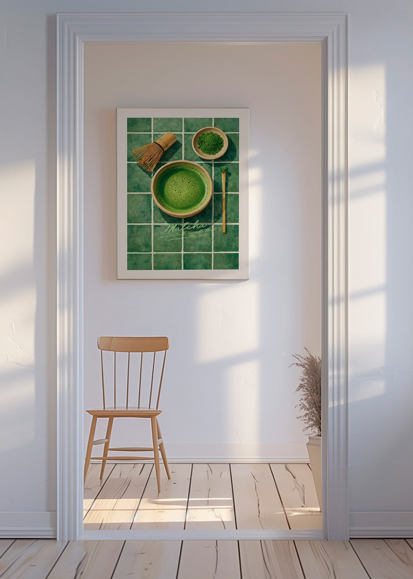 Cuadro de cocina: Matcha y utensilios – Canvas
