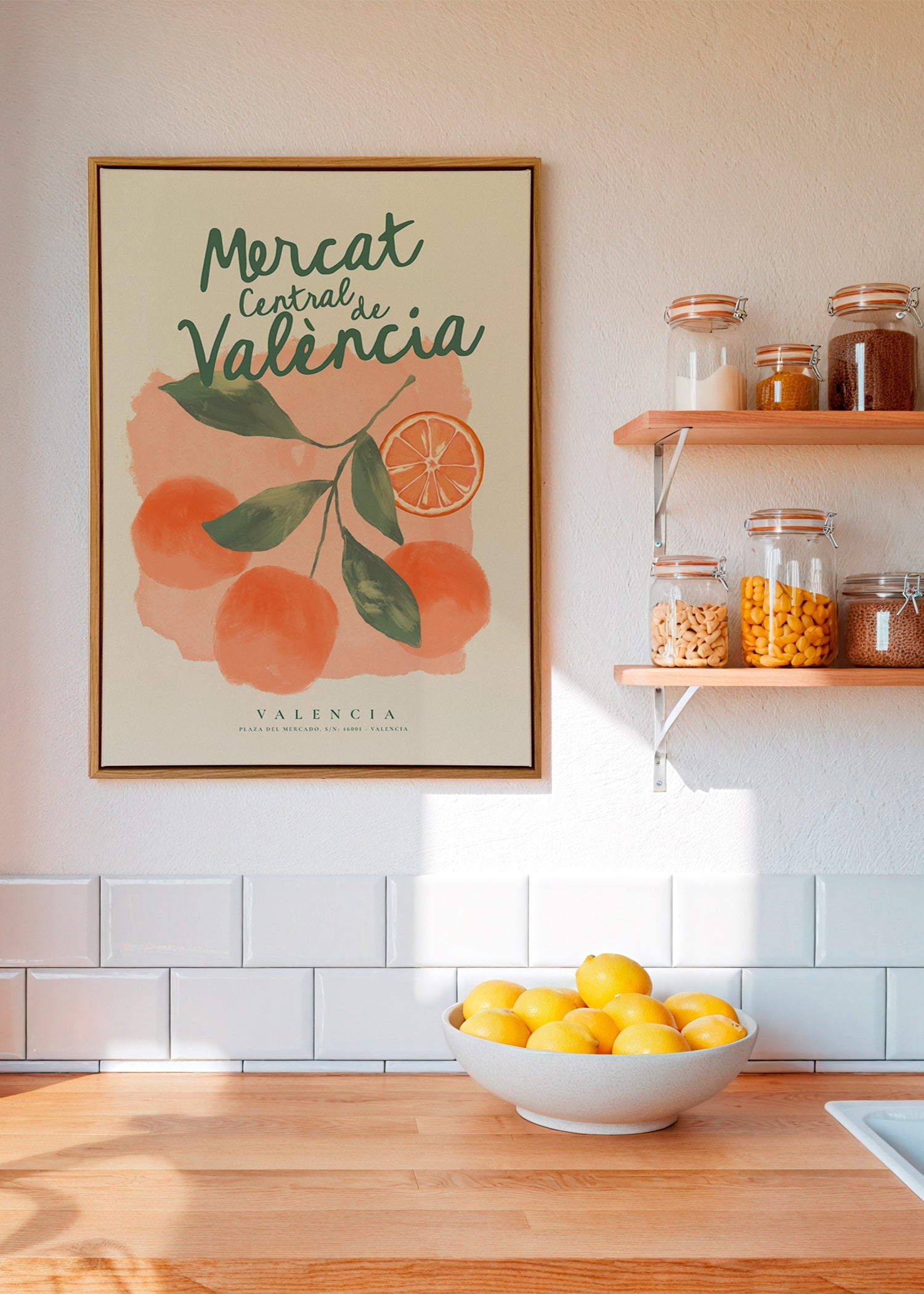 Cuadro de cocina Mercat Central con naranjas – Canvas1