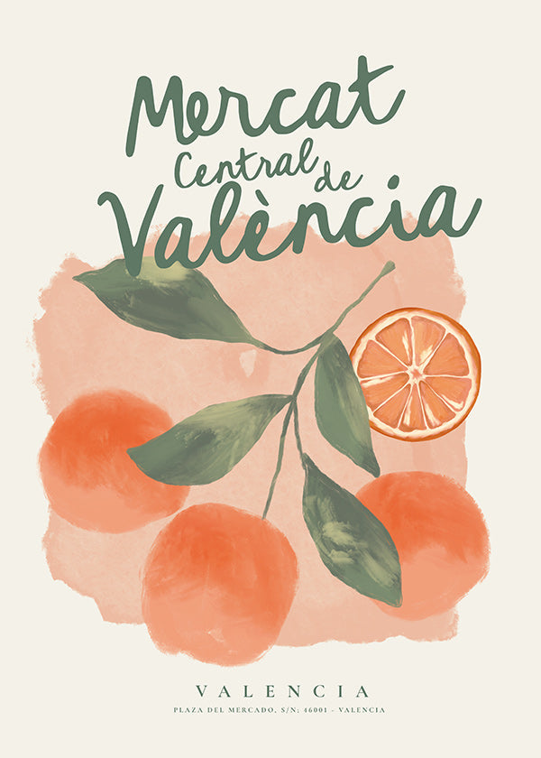 Cuadro de cocina Mercat Central con naranjas