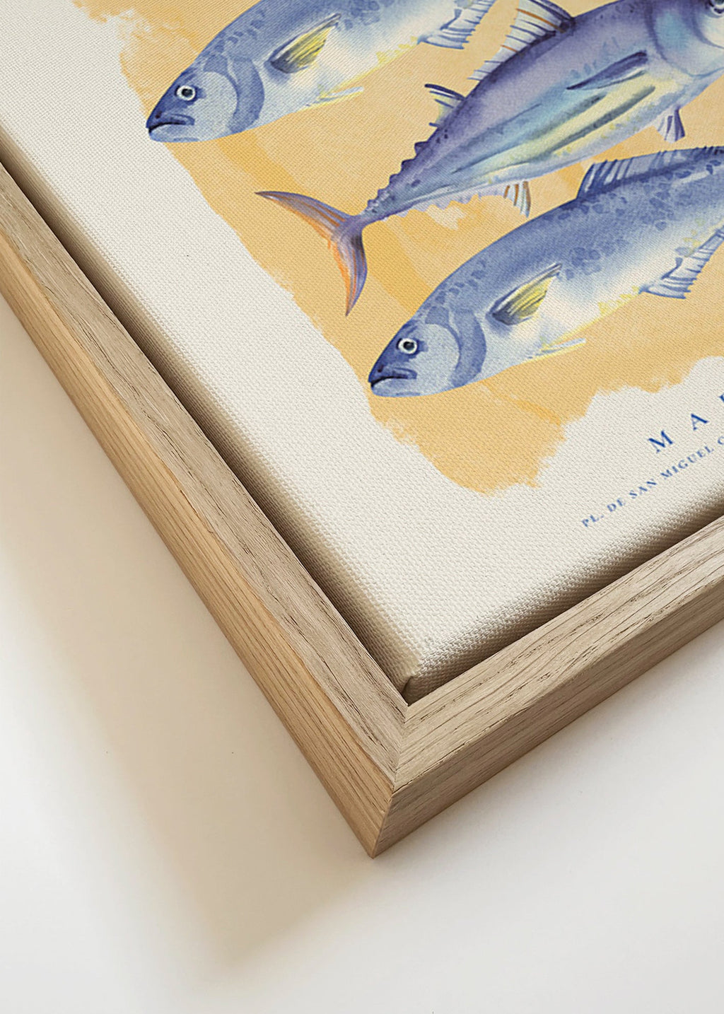 Cuadro de cocina Mercado de San Miguel con peces azules – Canvas detail