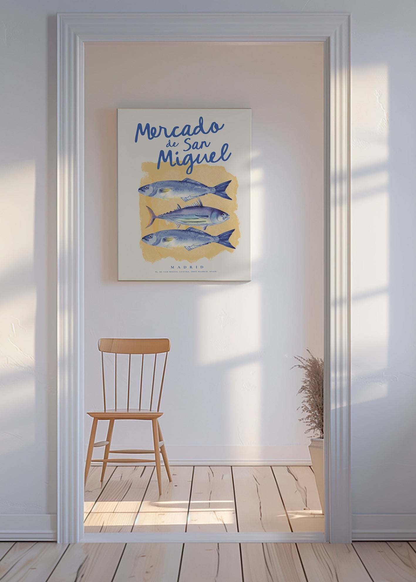 Cuadro de cocina Mercado de San Miguel con peces azules – Canvas